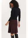 Jupe mi-longue pour Femme en Ecovéro Imprimé Bordeaux- Tranquillo