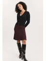 Jupe mi-longue pour Femme en Ecovéro Imprimé Bordeaux- Tranquillo