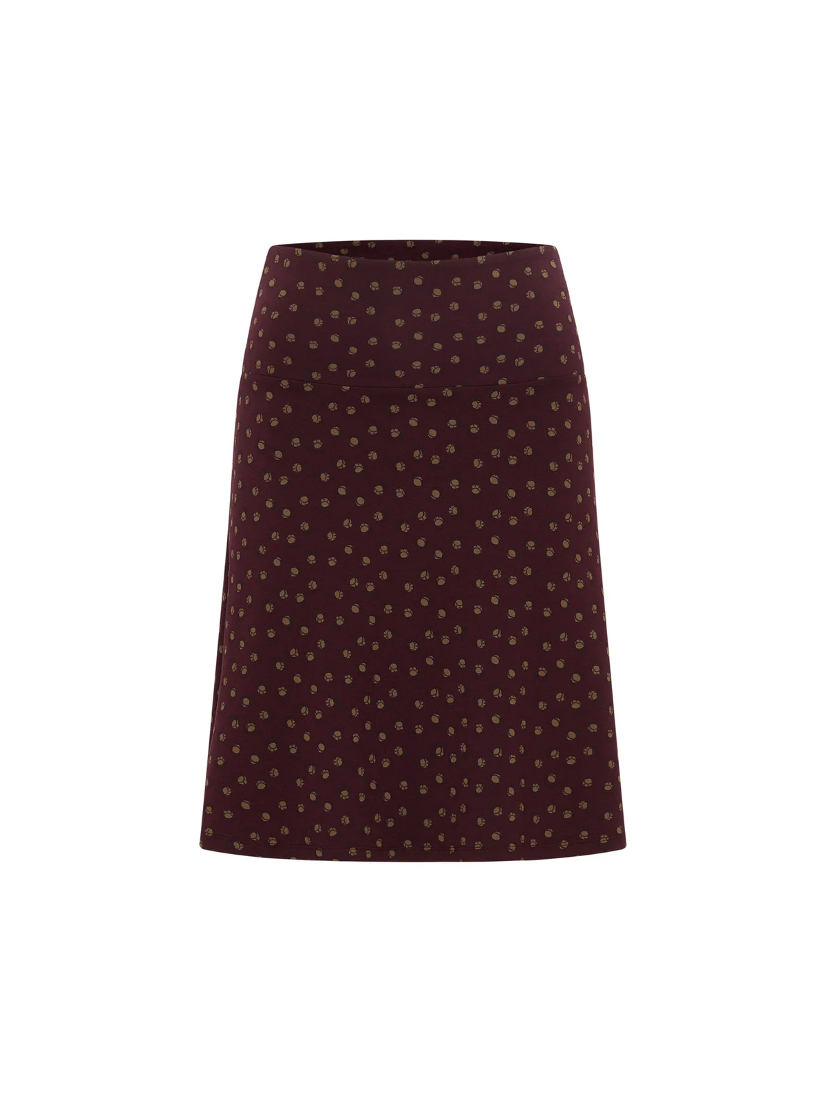 Jupe mi-longue pour Femme en Ecovéro Imprimé Bordeaux- Tranquillo