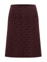 Jupe mi-longue pour Femme en Ecovéro Imprimé Bordeaux- Tranquillo
