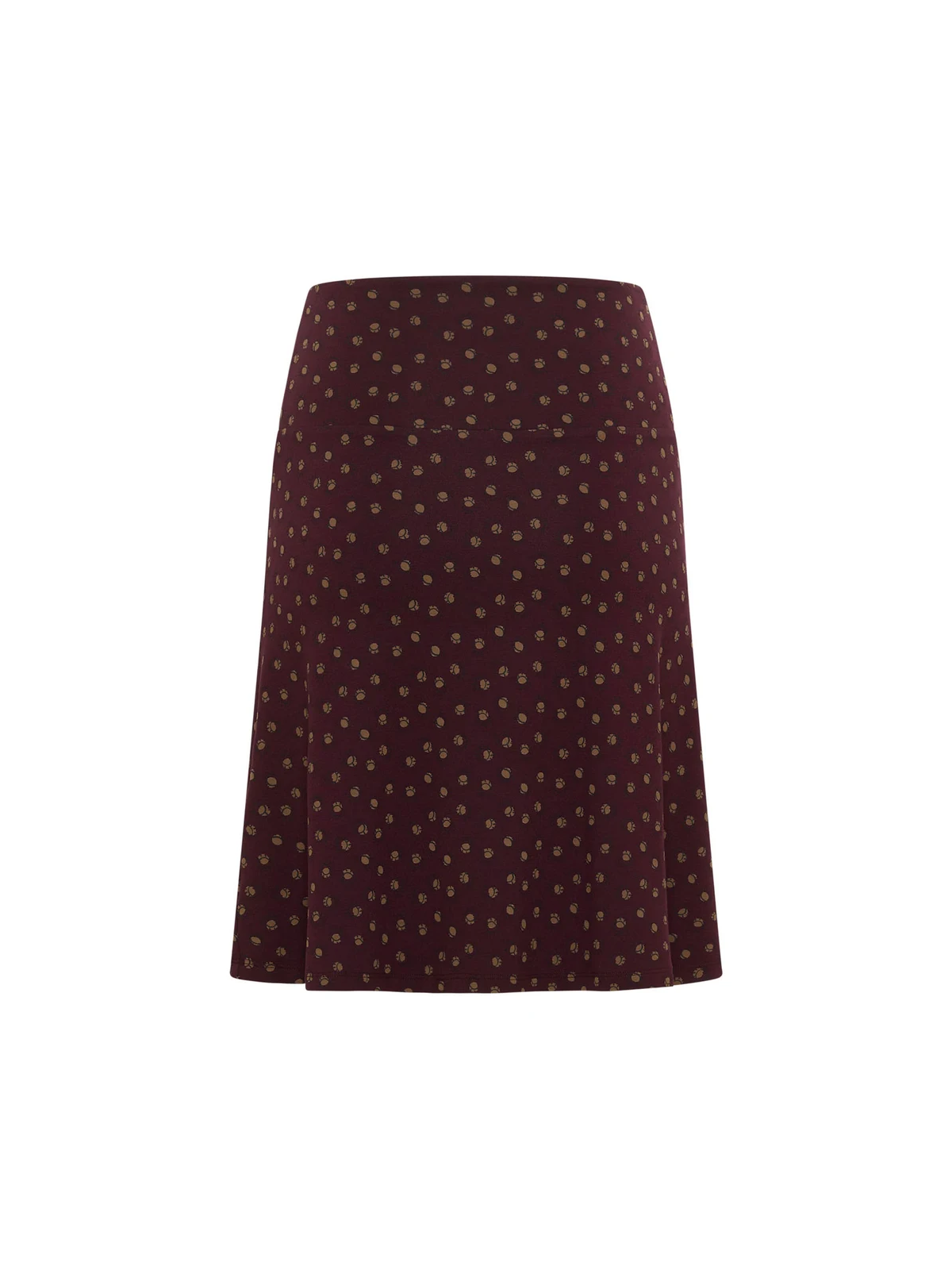 Jupe mi-longue pour Femme en Ecovéro Imprimé Bordeaux- Tranquillo