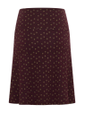 Jupe mi-longue pour Femme en Ecovéro Imprimé Bordeaux- Tranquillo