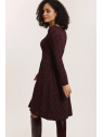 Robe mi-longue pour Femme en Ecovéro Imprimé Bordeaux- Tranquillo