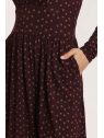 Robe mi-longue pour Femme en Ecovéro Imprimé Bordeaux- Tranquillo