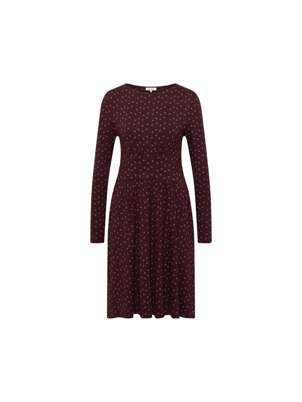 Robe mi-longue pour Femme en Ecovéro Imprimé Bordeaux- Tranquillo