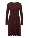 Robe mi-longue pour Femme en Ecovéro Imprimé Bordeaux- Tranquillo