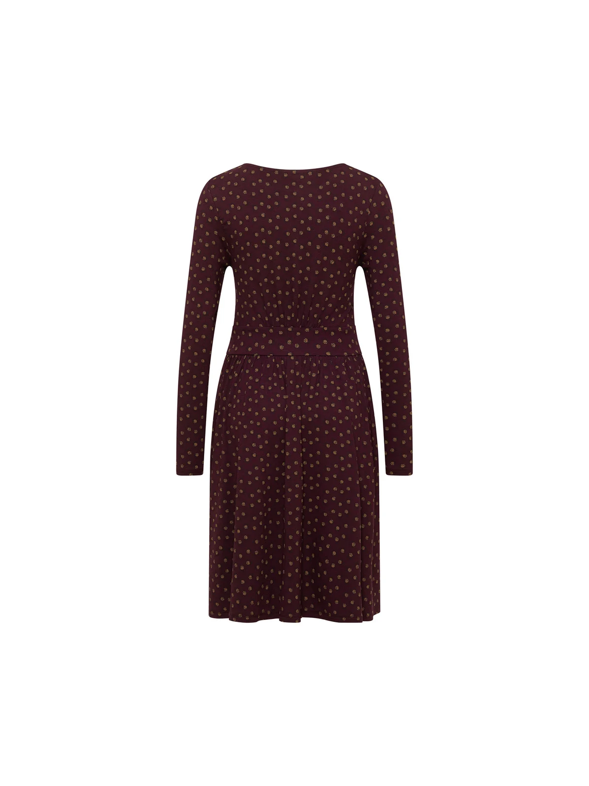 Robe mi-longue pour Femme en Ecovéro Imprimé Bordeaux- Tranquillo