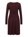 Robe mi-longue pour Femme en Ecovéro Imprimé Bordeaux- Tranquillo