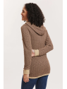 Veste 3/4 à capuche 100% Coton BIO chocolat - Tranquillo