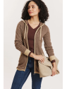 Veste 3/4 à capuche 100% Coton BIO chocolat - Tranquillo