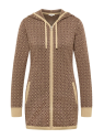 Veste 3/4 à capuche 100% Coton BIO chocolat - Tranquillo
