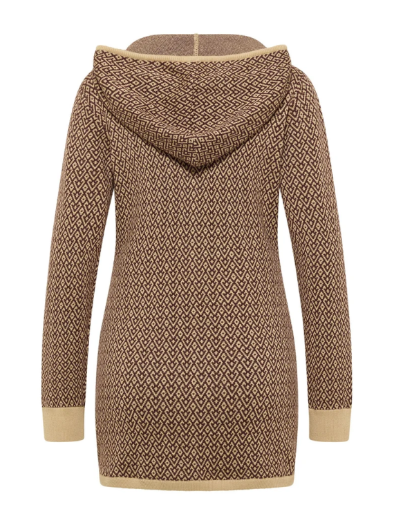 Veste 3/4 à capuche 100% Coton BIO chocolat - Tranquillo