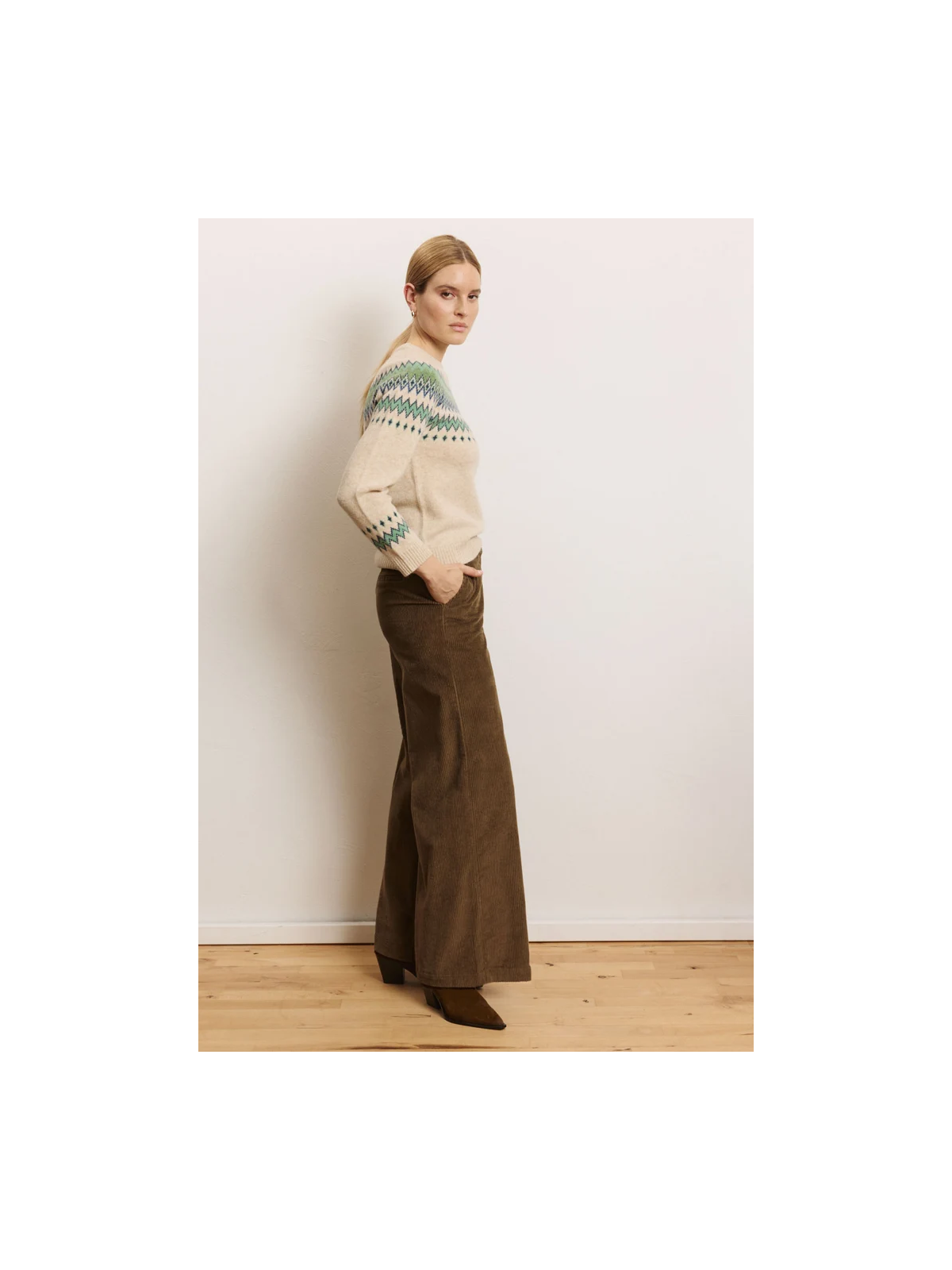 Robe en Velours Côtelé 100% Coton BIO Taupe- Tranquillo