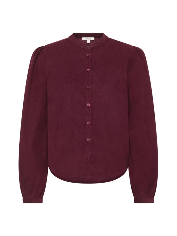Chemisier en Velours Côtelé 100% Coton BIO Bordeaux- Tranquillo