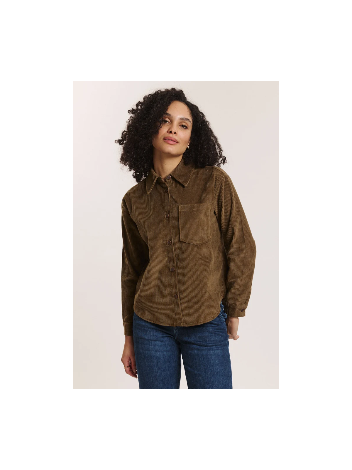 Surchemise en Velours Côtelé 100% Coton BIO Taupe- Tranquillo