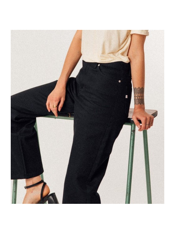Jeans pour Femme Fabriqué en France Coupe Large Taille Haute - 1083