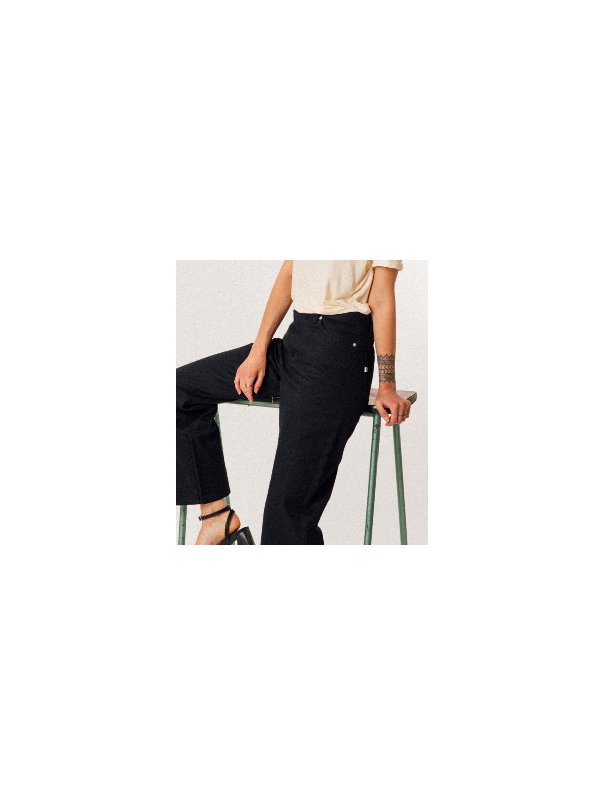 Jeans pour Femme Fabriqué en France Coupe Large Taille Haute - 1083