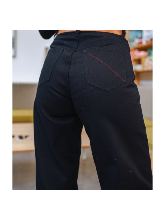 Jeans pour Femme Fabriqué en France Coupe Large Taille Haute - 1083
