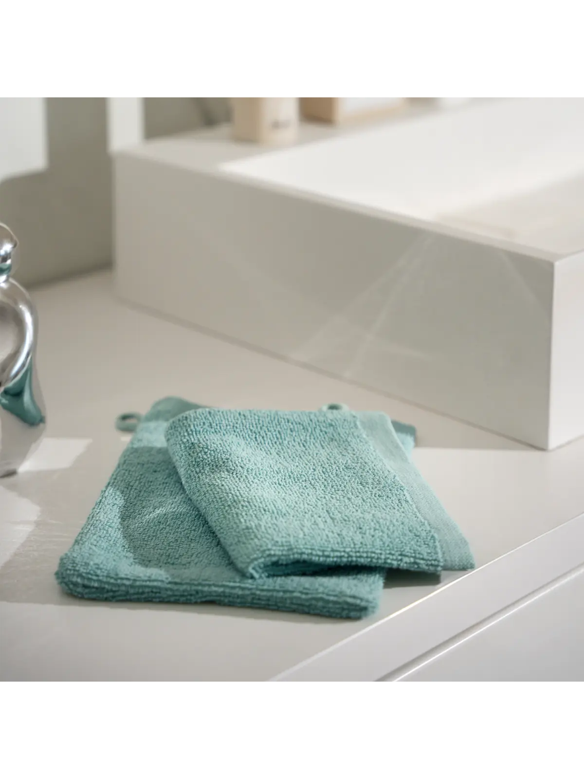 2 Gants de toilette 100% coton bio 22x16cm Living Crafts Lot de 2 G...