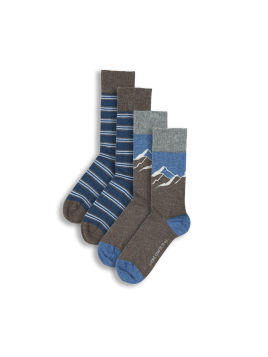 Lot de 2 paires de Chaussettes Homme en Coton Bio Livingcrafts