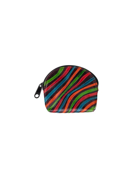 Porte-monnaie en cuir multicolore