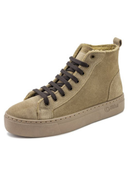 Chaussures Montantes Fourrées Laine Couleur Beige - Naturalworld