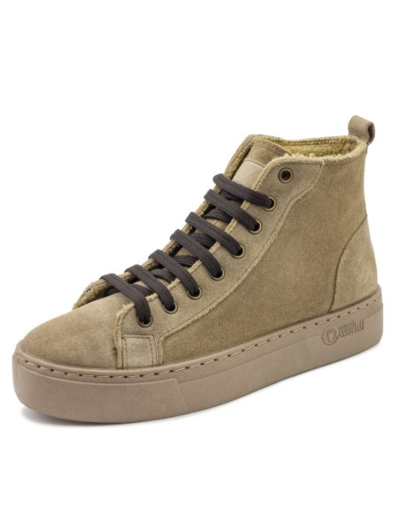 Chaussures Montantes Fourrées Laine Couleur Beige - Naturalworld