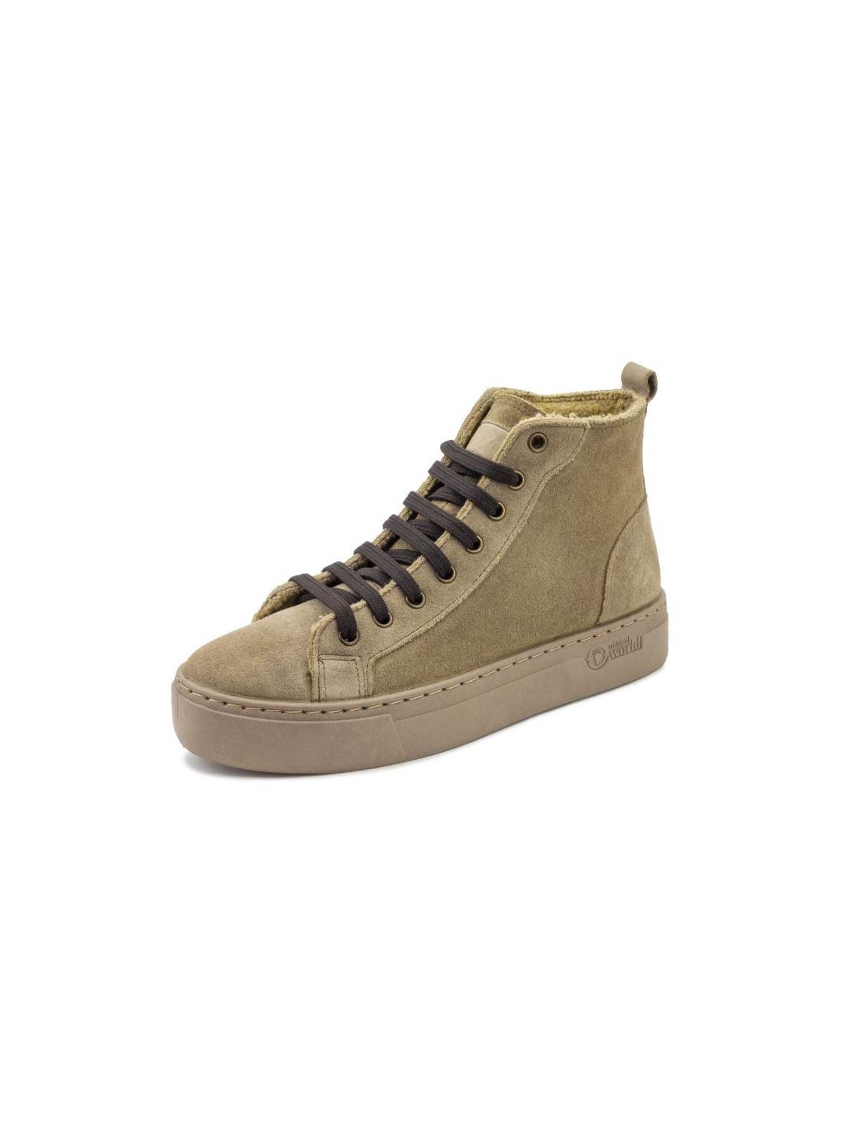 Chaussures Montantes Fourrées Laine Couleur Beige - Naturalworld