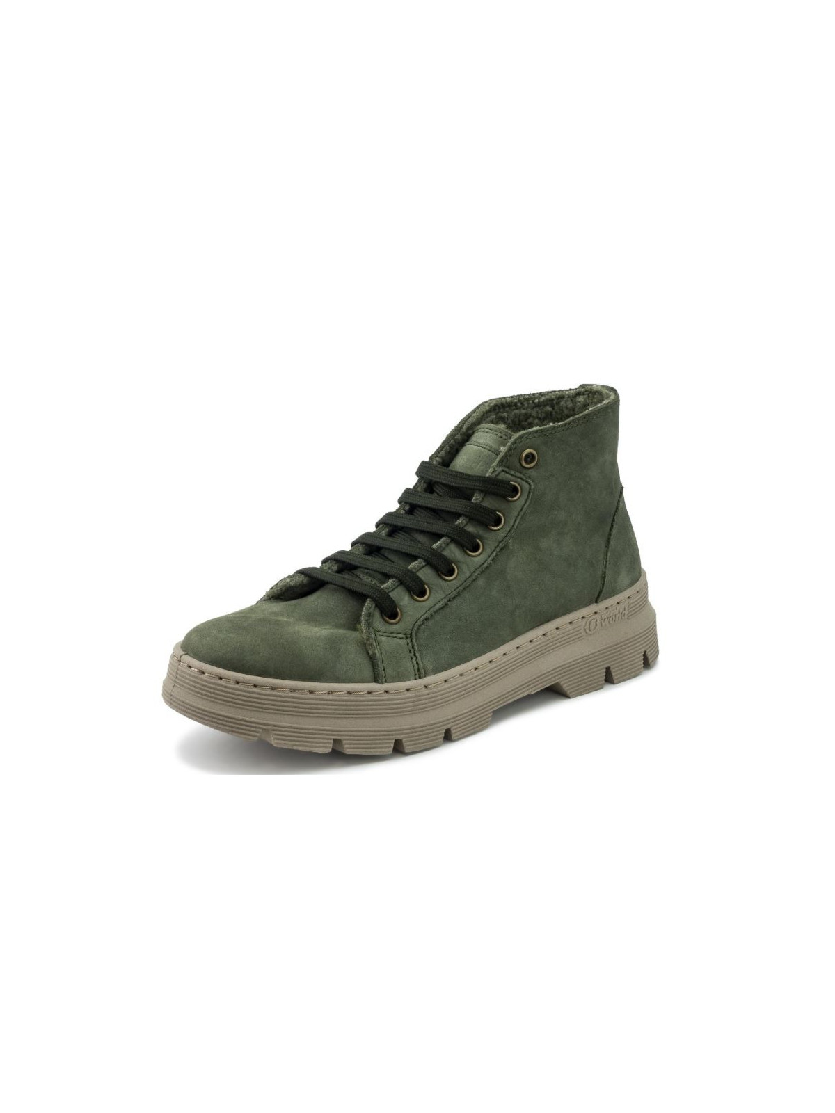 Chaussures Montantes Fourrées Laine Couleur Vert Forêt - Naturalworld