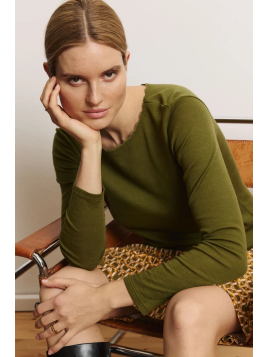 Tee-shirt Manches Longues Femme en Laine et Coton Bio- Tranquillo