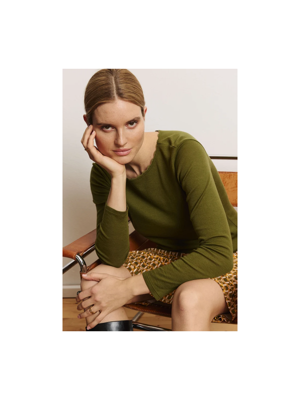 Tee-shirt Manches Longues Femme en Laine et Coton Bio- Tranquillo