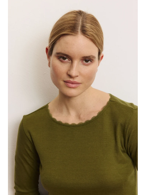 Tee-shirt Manches Longues Femme en Laine et Coton Bio- Tranquillo