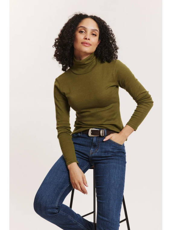 Tee-shirt Manches Longues Femme en Laine et Coton Bio- Tranquillo