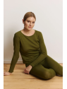 Tee-shirt Manches Longues Femme en Laine et Coton Bio- Tranquillo