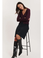 Jupe mi-longue pour Femme en Ecovéro noir uni- Tranquillo