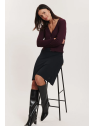 Jupe mi-longue pour Femme en Ecovéro noir uni- Tranquillo