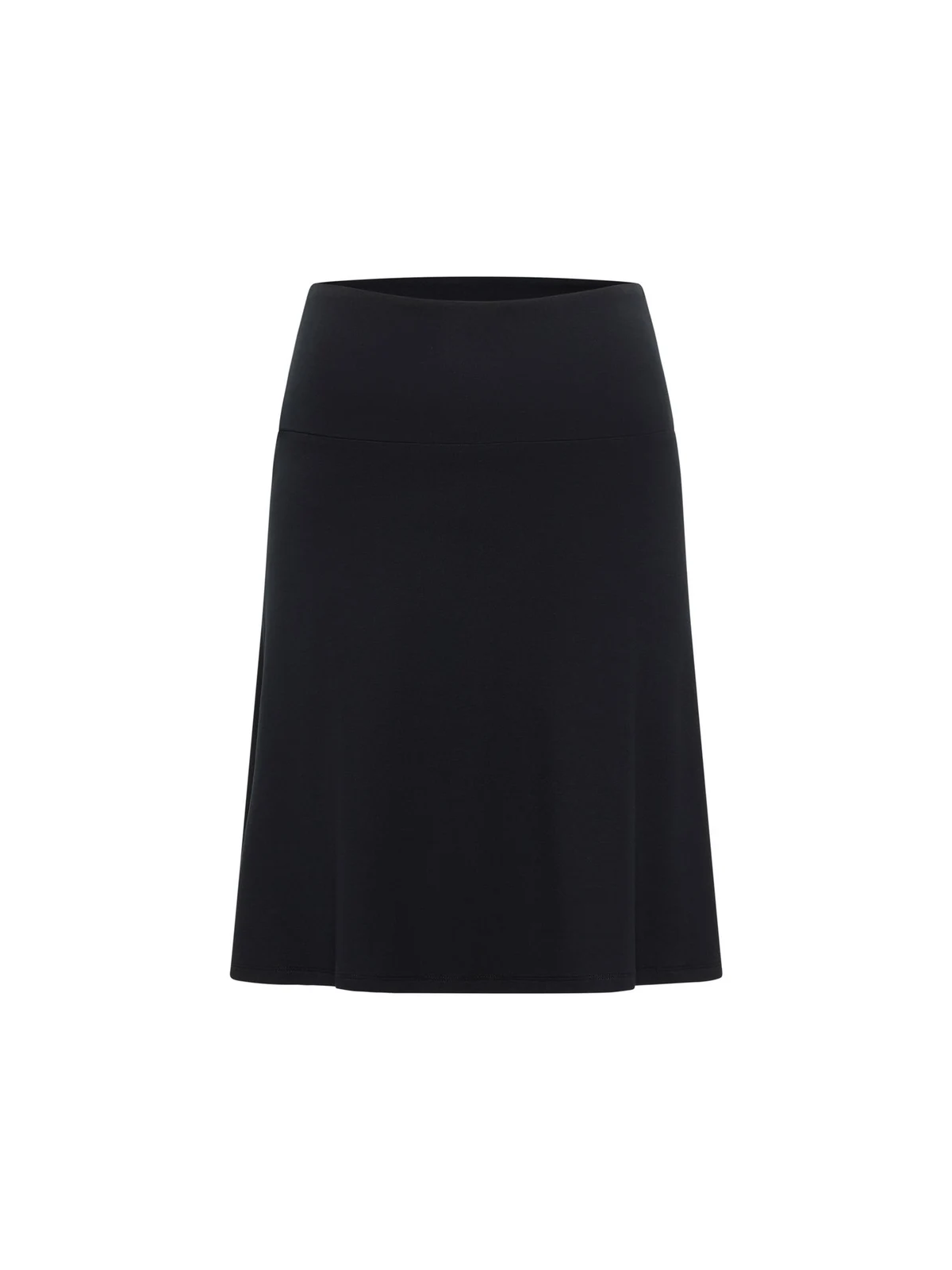 Jupe mi-longue pour Femme en Ecovéro noir uni- Tranquillo