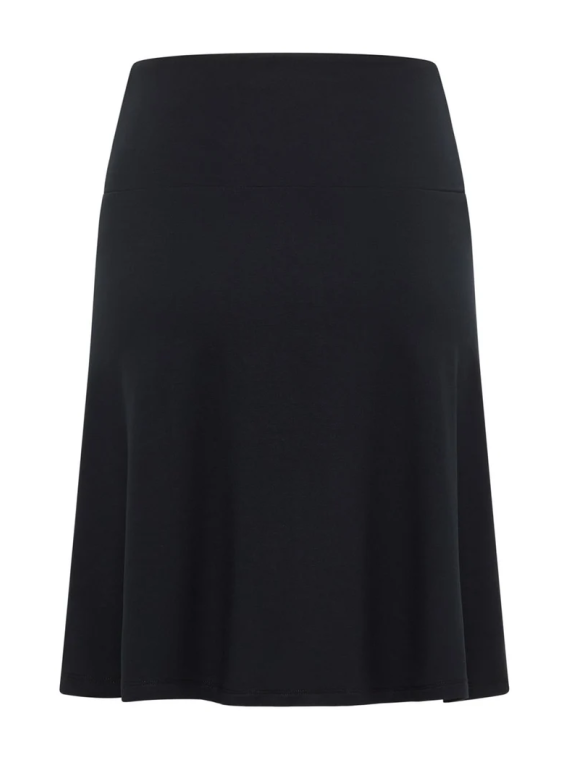 Jupe mi-longue pour Femme en Ecovéro noir uni- Tranquillo