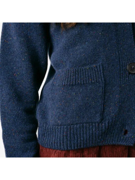 Cardigan pour Femme en 100% Laine Couleur Vert foncé- Livingcrafts