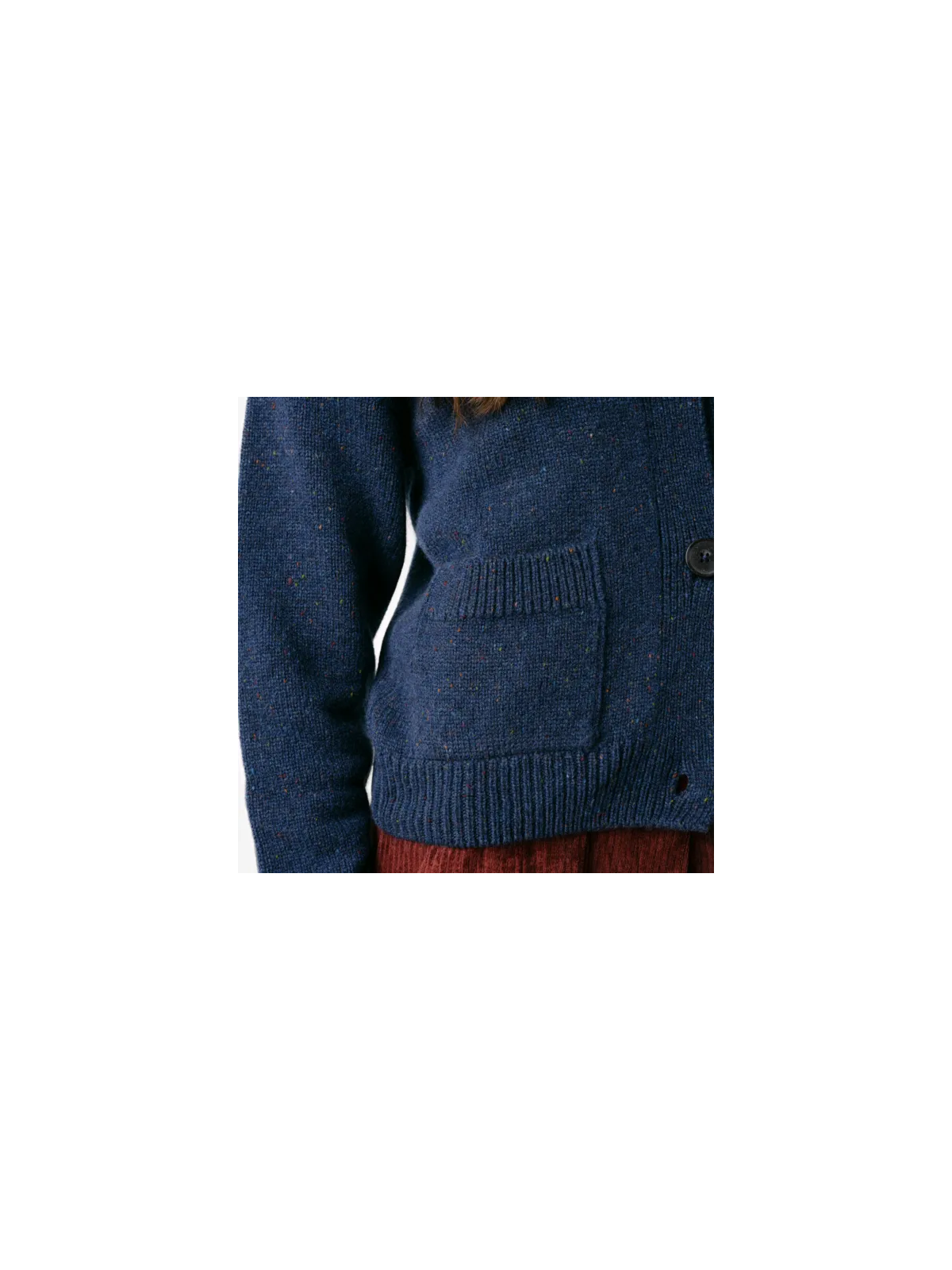 Cardigan pour Femme en 100% Laine Couleur Vert foncé- Livingcrafts