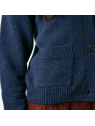 Cardigan pour Femme en 100% Laine Couleur Vert foncé- Livingcrafts