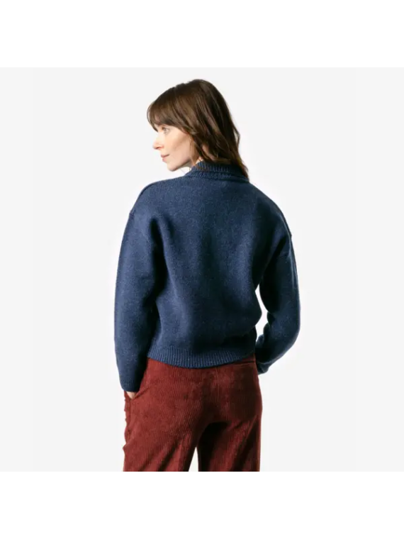 Cardigan pour Femme en 100% Laine Couleur Vert foncé- Livingcrafts
