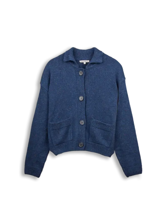 Cardigan pour Femme en 100% Laine Couleur Vert foncé- Livingcrafts