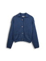 Cardigan pour Femme en 100% Laine Couleur Vert foncé- Livingcrafts