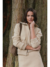 Veste en laine bouillie couleur sable