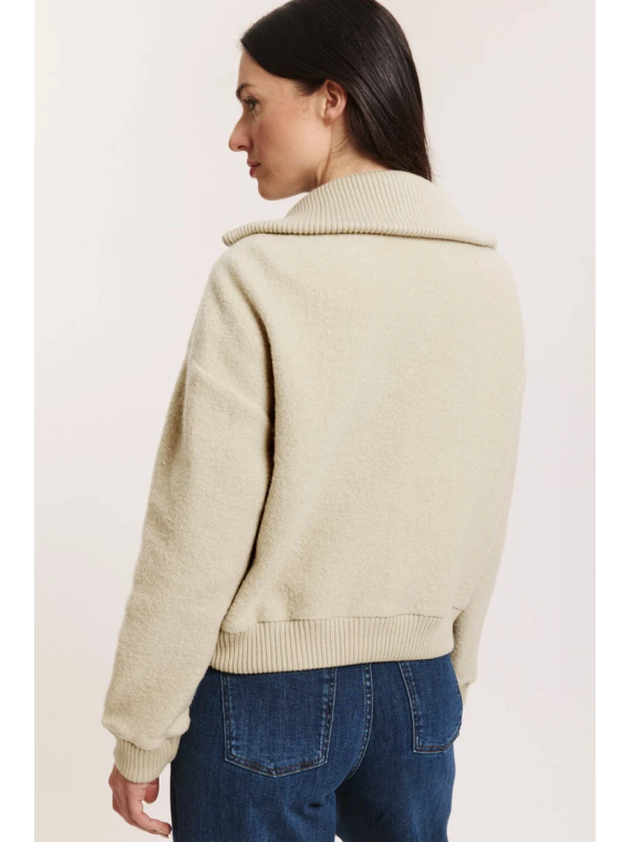 Veste en laine bouillie couleur sable