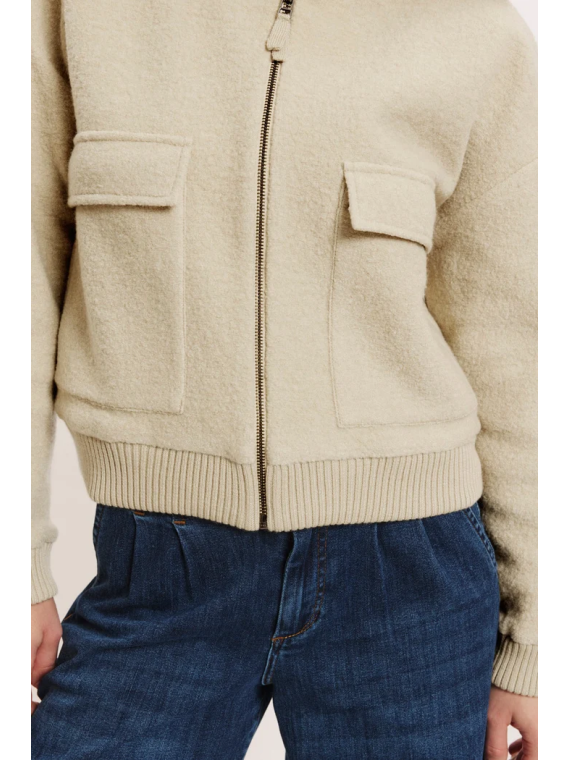 Veste en laine bouillie couleur sable