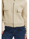 Veste en laine bouillie couleur sable