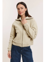 Veste en laine bouillie couleur sable