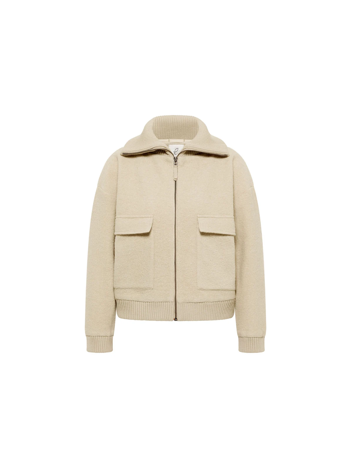 Veste en laine bouillie couleur sable